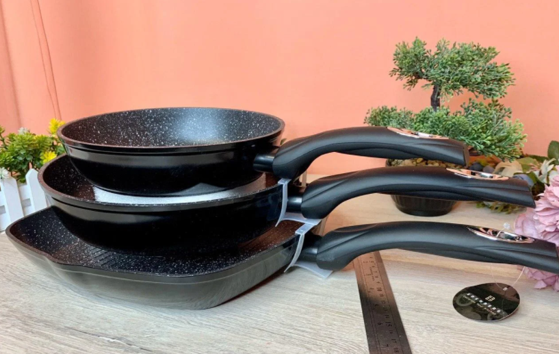 Набір Сковорідок Edenberg Eb-1732 З Мармуровим Покриттям 3 Шт 20 См 24 См Гриль-28 См, фото 1