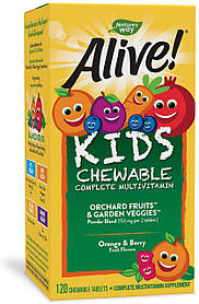 Nature's Way Alive! Дитячий жувальний мультивітамін смак апельсина і ягід (120 жувальних таблеток)