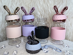 ❤️Скляна пляшка для води з вушками 340 мл пляшечка для напоїв