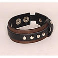 Чоловічий вузький подвійний браслет з натуральної шкіри з заклепками, фото 6