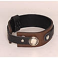 Чоловічий вузький подвійний браслет з натуральної шкіри з заклепками, фото 7