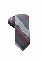 Краватка Ryan Seacrest 100% шовк у смужку, сірий +бордовий + блакитний, 2011009,100% оригінал, USA