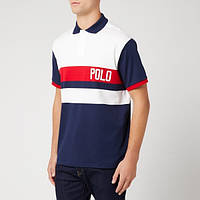 Поло Polo Ralph Lauren з коротким рукавом — білий,червоний, синій, 710746454001, р.XL.100% оригінал,USA