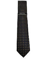 Краватка Nautica із шовкової та бавовняної суміші 3NC62313 темно-синій + жовтий