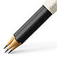Олівці чорнографітні Graf von Faber-Castell 3 graphite pencils Guilloche Black, корпус чорний 3 шт., 118622, фото 7