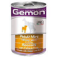 Влажный корм Gemon Dog Adult Mini кусочки с курицей и индейкой для собак мини пород 415 гр