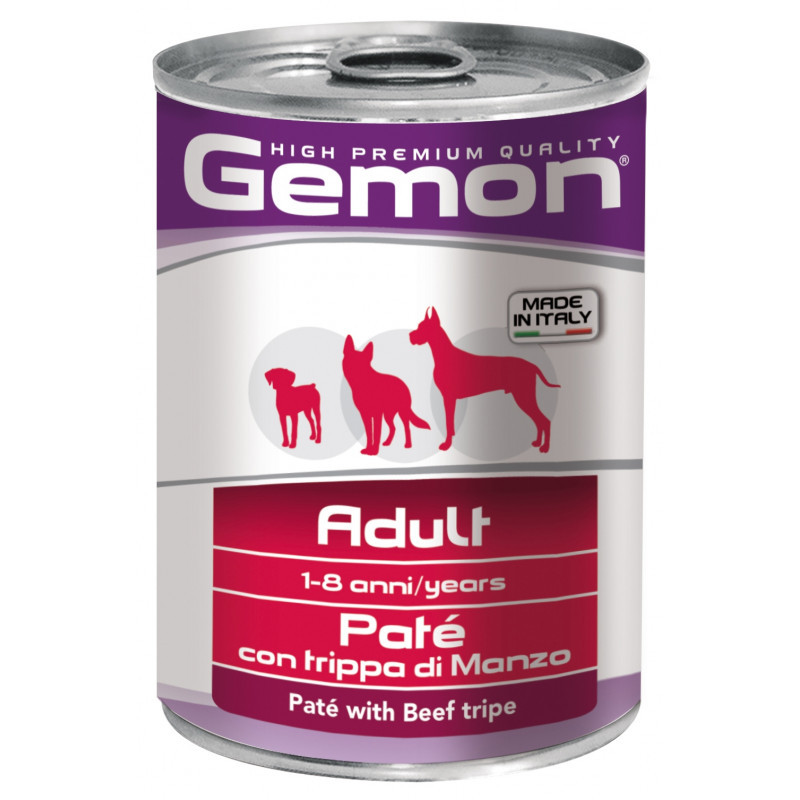 Вологий корм Gemon Dog Adult паштет із яловичим рубцем для собак усіх порід 400 г