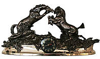 Часы каминные бронзовые "Лошади" 37 x 70 cm