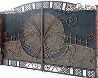 Ворота відкатні, з елементами художньої ковки, фото 5