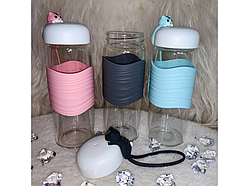 💜Спортивна скляна пляшка для води 300 мл пляшка для напоїв