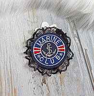 Брошка морська Металевий сплав Текстиль Металева фурнітура 7.0 см x 7.0 см