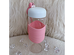 💜Спортивна скляна пляшка для води 300 мл пляшечка для напоїв Рожевий