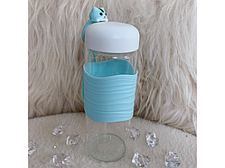 💜Спортивна скляна пляшка для води 300 мл пляшечка для напоїв Блакитний