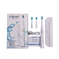 Електрична зубна щітка з 3 насадками Berger TB Optimal White+Case