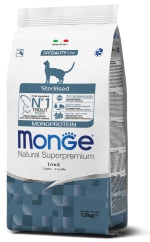 Monge Cat Monoprotein Sterilised Сухий корм із фореллю для стерилізованих кішок 1,5 кг
