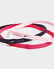 Пов'язки Nike на голову 3 шт. чорна/пудрова/рожева, фото 4