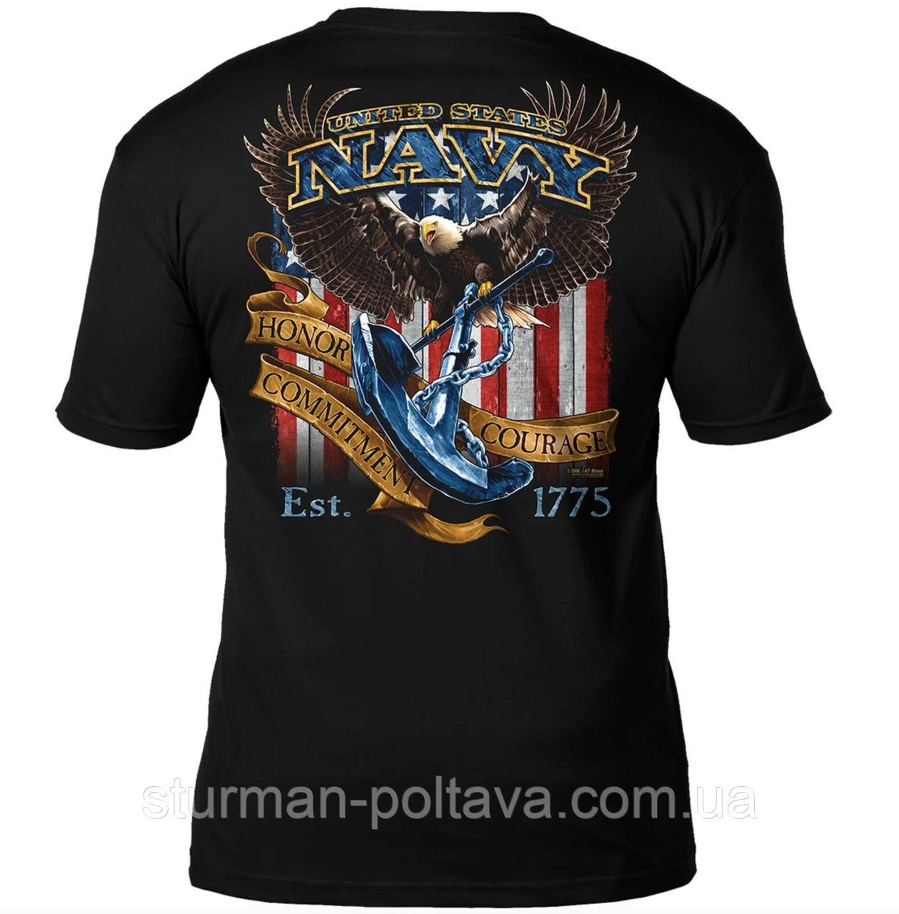 Футболка чоловіча патріотична US Navy 'Fighting Eagle' Бойовий орел 7.62 Design men's T-Shirt - L