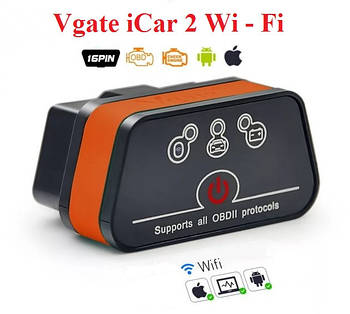 Автосканер Vgate iCar 2 WI-FI, OBDII, ver 2.1, OBDII, двох платний, чіп ARM