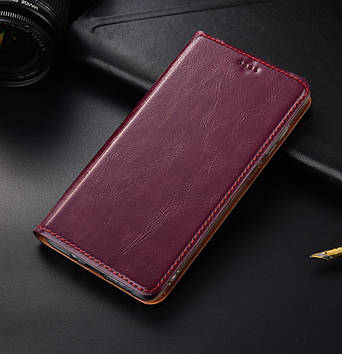 Кожаный Чохол книжка протиударний магнітний влагостойкий для Samsung S6 EDGE G925 "VERSANO" №1 - Бордовий