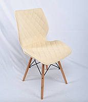 Обеденный стул Nolan Б-Т (Нолан) молочный бархат на деревянных ногах
