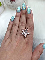 Брошка зірочка Колір золото Металевий сплав Прозорі стрази 2.0 см x 2.0 см