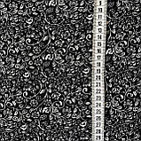 Штапель гілочка-вензель густа на чорному, ш. 140 см, фото 4