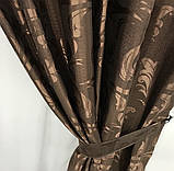 Готові жакардові штори Штори з жакарду Жакардові штори на тасьмі Штори 150х270 Колір Шоколадний, фото 5