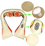Масажер для шиї спини з ІЧ-підігрівом <unk> Massager of neck kneading Plus <unk> Роликовий масажер-накидка на плечі, фото 4
