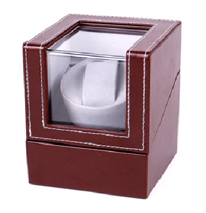 Скринька для підзаводу годинника віндер, тайммувер для 1-х годин Коричневий із сірим, фото 1
