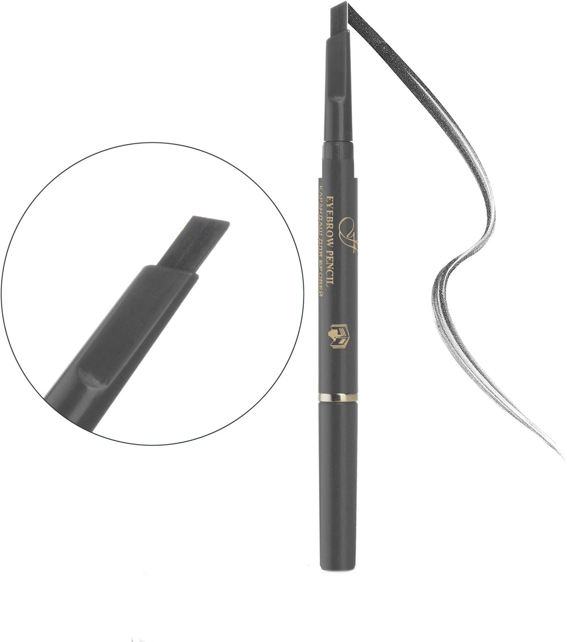 Олівець для брів механічний ES-412 FFleur Brow Powder Pencil 0,5 г Dark Grey, фото 1