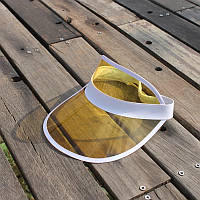 Жіночий пластиковий прозорий козирок лого брендований жовтий