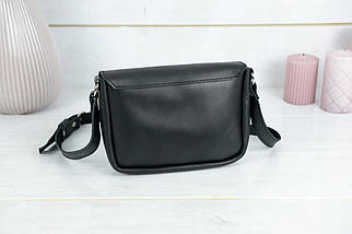 Жіноча шкіряна сумка Мія, натуральна шкіра італійський Краст, колір Чорний, фото 3