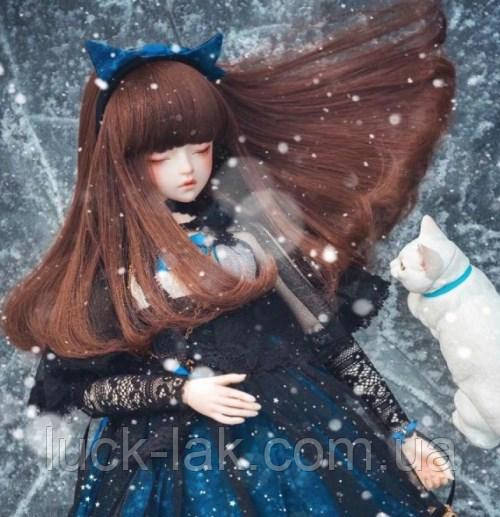 Перик для шарнірної ляльки BJD 1/3, коричневий колір волосся