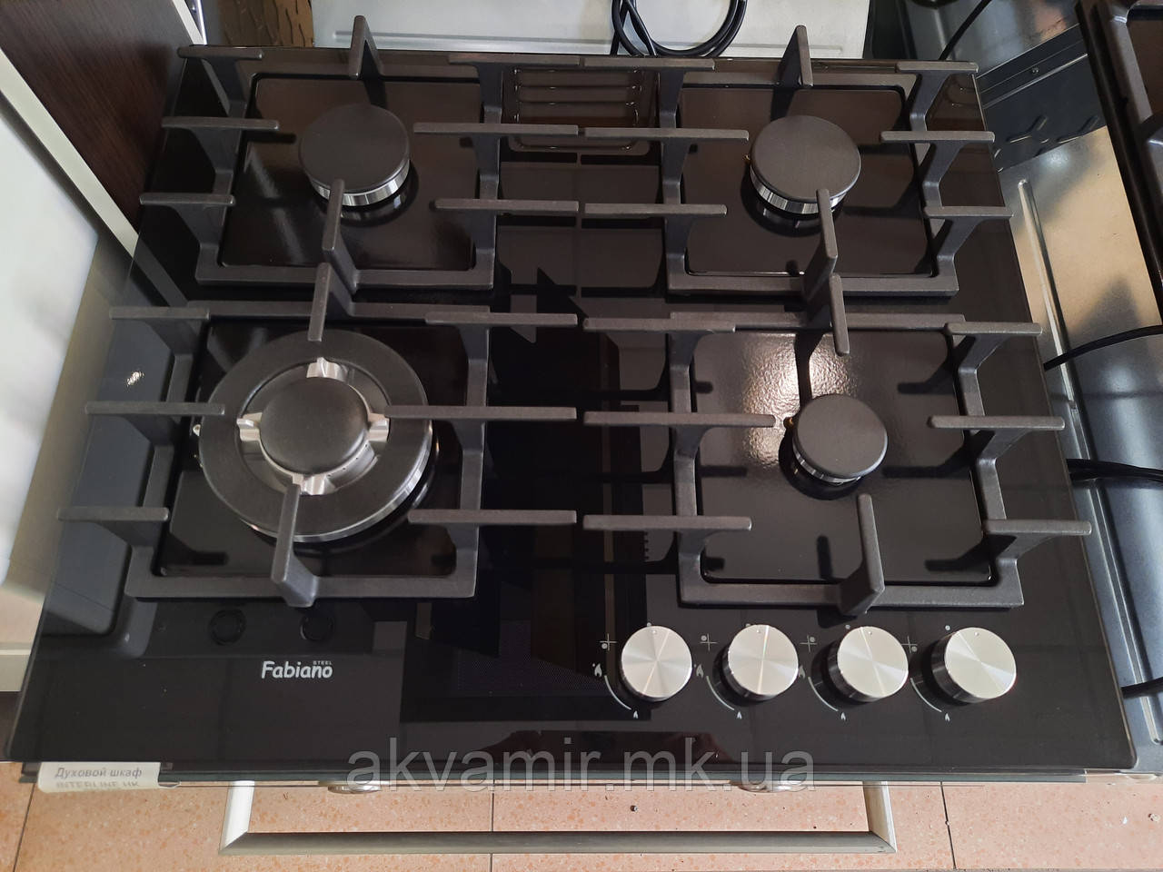 Варильна панель Fabiano FHG 14-44 VGH-T Black Glass (чорне скло) газова
