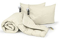 Набор хлопковый всесезонный 1710 Eco Light Cream одеяло и две подушки MirSon 140х205 см