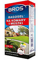 Концентрований засіб від комарів, мошок, кліщів, мух 250 мл BAGOSEL, Bros