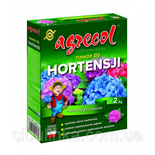 Добриво Agrecol для гортензій (NPK 12.6.20) 1,2 кг