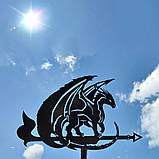 Флюгер Дракон №2, флюгер на дах з металу 2 мм., фото 10
