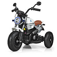 Детский трехколесный мотоцикл Bambi M 3687AL с надувными колесами (2 мотора по 18W, MP3, USB) Белый