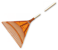 Граблі віялові - 24 зубці, дерев'яний держак, KT-CX24B