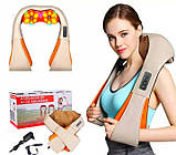 Масажер для шиї спини з ІЧ-підігрівом  ⁇  Massager of neck kneading Plus  ⁇  Роликовий масажер-накидка на плечі, фото 3