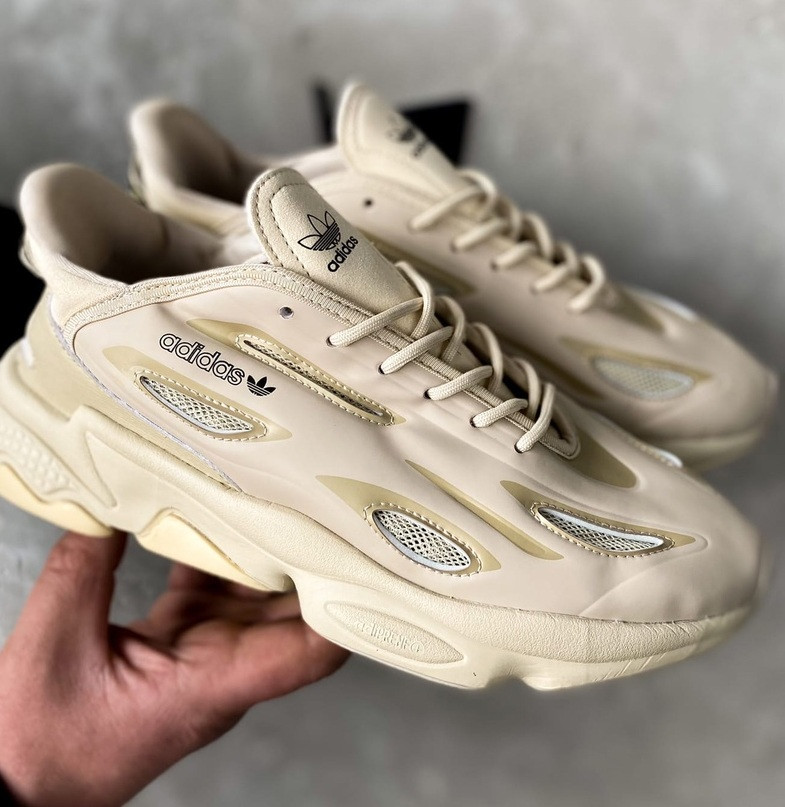 Жіночі кросівки Adidas Ozweego Celox beige весна-осінь демісезонні бежеві. Фото в живу. топ