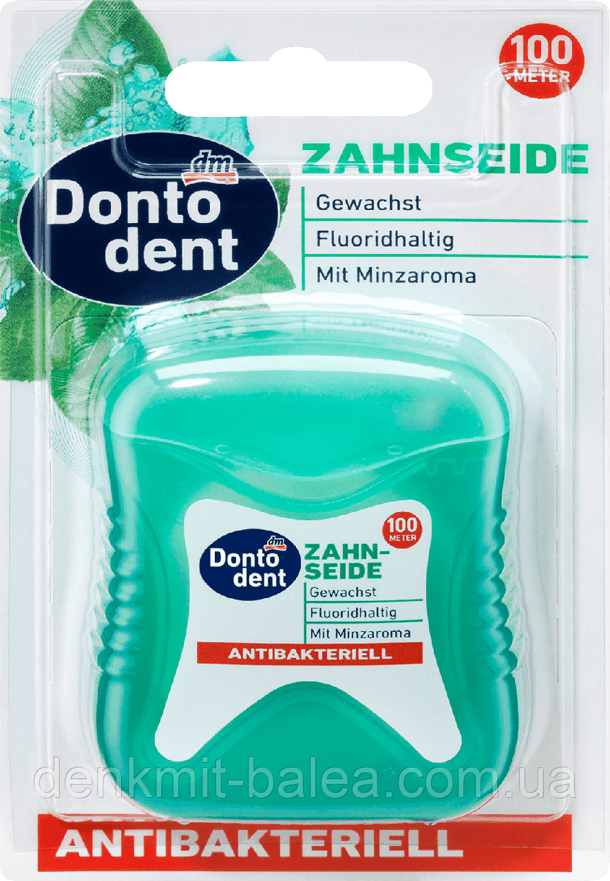 Зубна нитка Антибактеріальна Dontodent Zahnseide Аntibakteriell 100 м