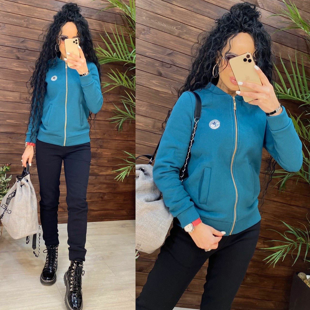 Костюм жіночі штани та кофта на блискавці converse all star