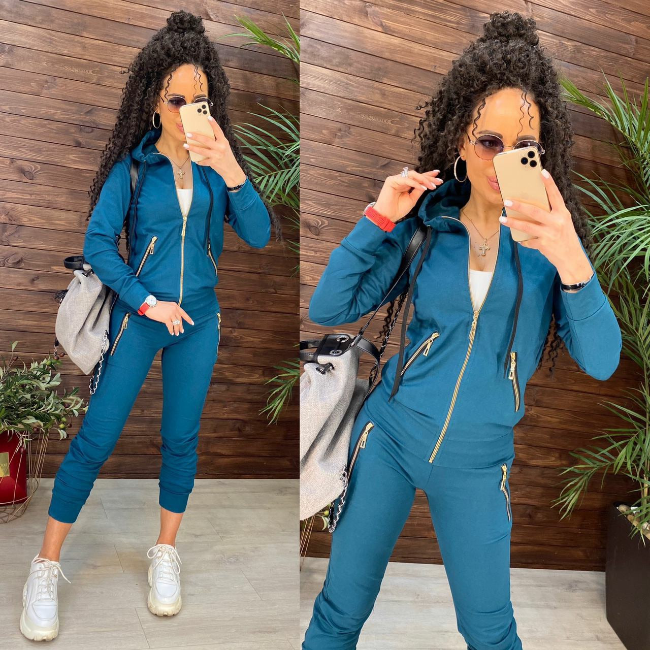 Костюм спортивний із капюшоном штани та кофта з блискавкою