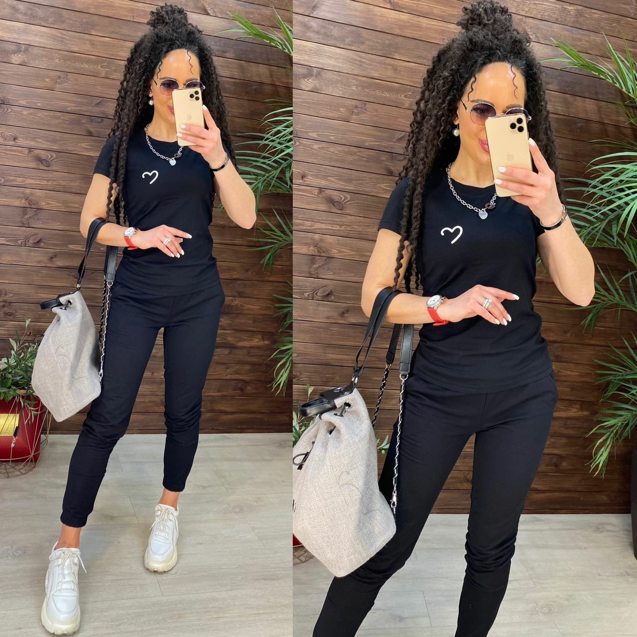 Жіночий літній костюм футболка із серцем і штани трикотаж