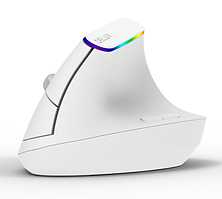 Бездротова вертикальна миша з підсвічуванням Delux M618C RGB Black White