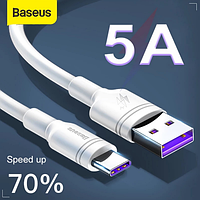 Кабель Baseus USB Type-C 5А 40W Цвет Белый 1 метр быстрая зарядка и передача данных