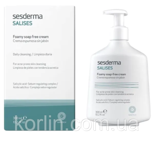 Sesderma Salises Пінистий Крем Для умивання Обличчя й телу з Саліциловою Кислістю 300 мл Доставка з ЄС