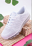 Жіночі стильні біло сірі кросівки на шнурівці, фото 5